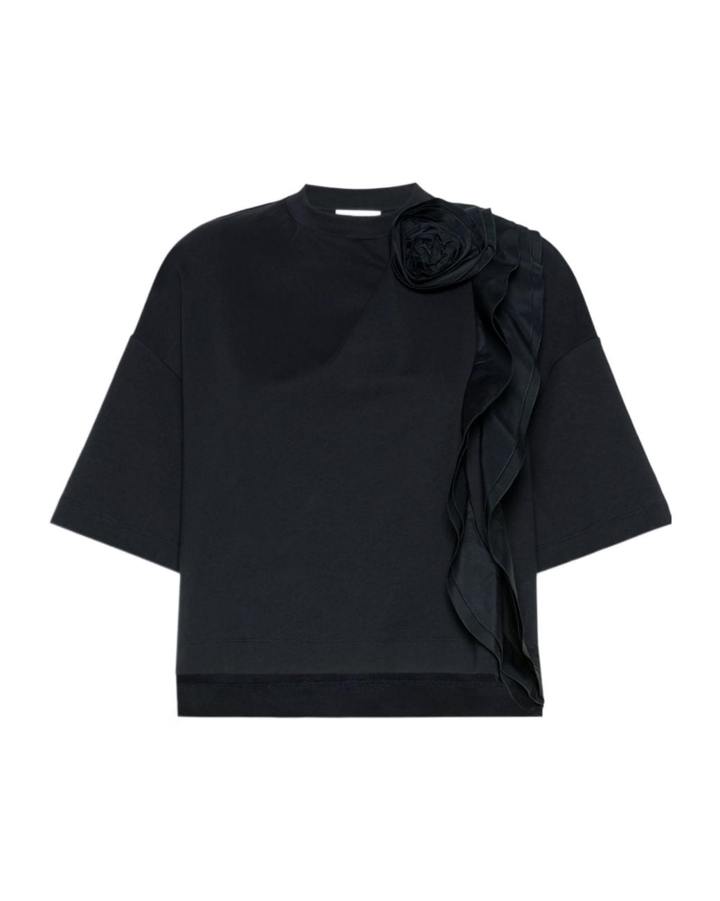 Max Mara Blue Frilly Jersey T-Shirt