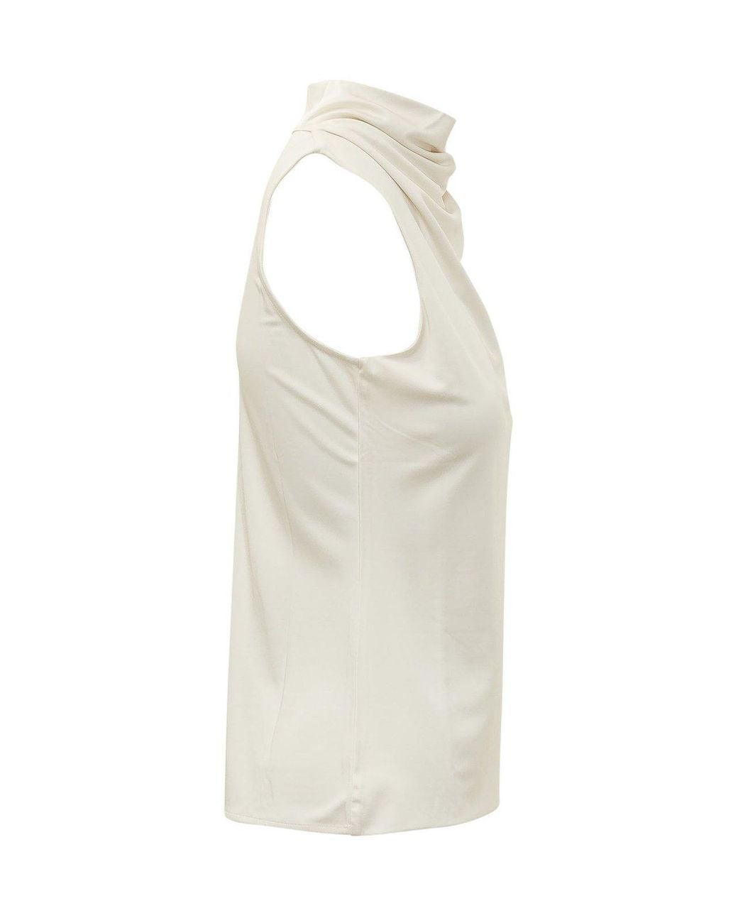Boss White Boss Ecary Draped Sleeveless Top