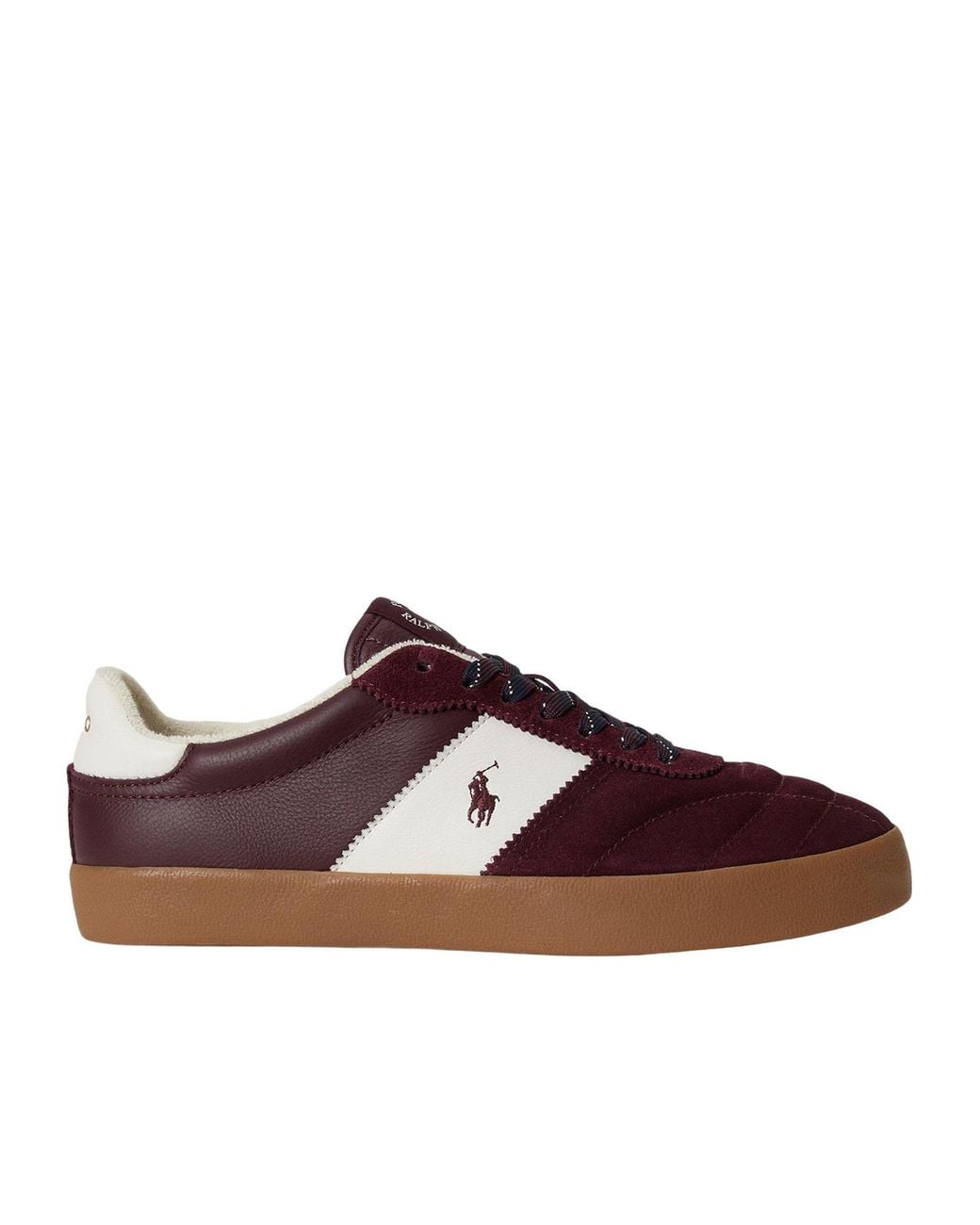 Polo Ralph Lauren Brown Urgundy Suede Sneaker for men