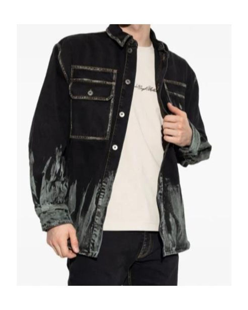 Off-White c/o Virgil Abloh Black Oversized Button-Up Denim Jacket for men
