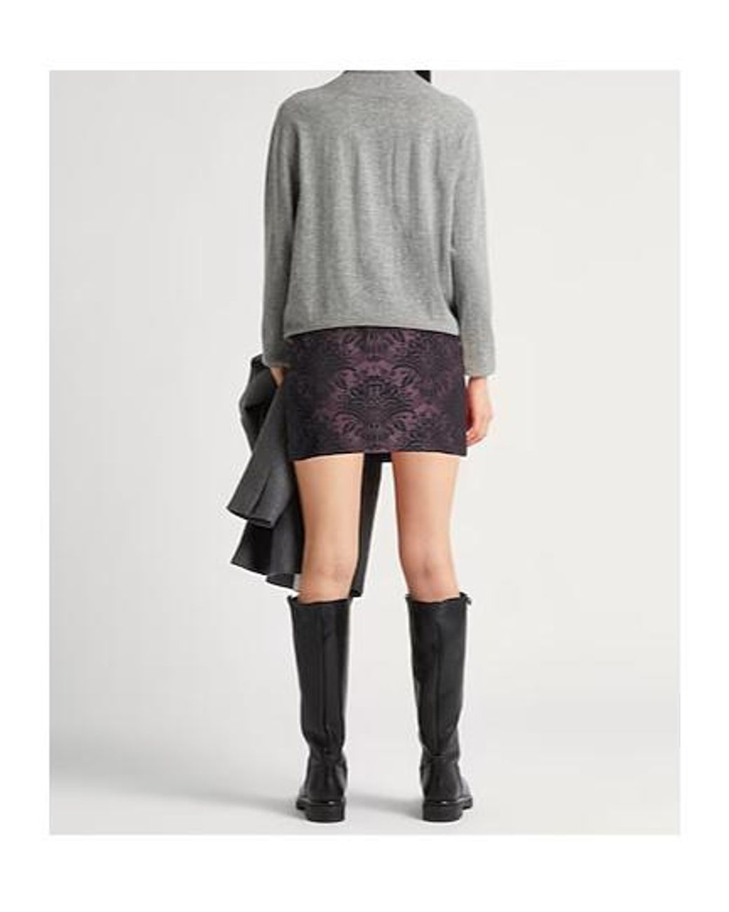 Max Mara Purple Two-Tone Jacquard Mini Skirt