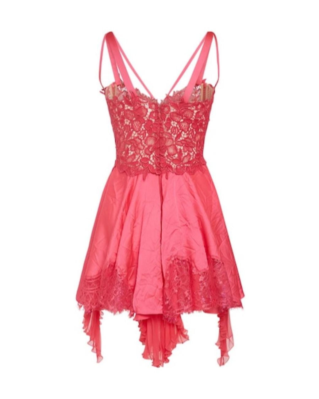 Versace Pink Lace Mini Dress