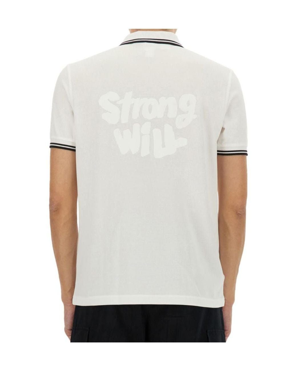 Comme des Garçons White Short-Sleeved Polo Shirt for men