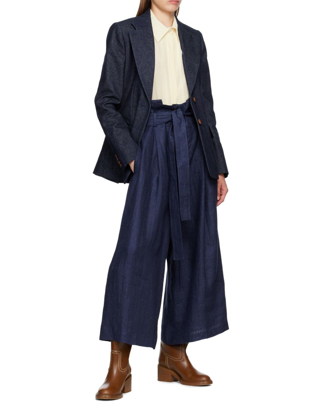 Chloé Blue Chloé Single-Breasted Tailored Jacket