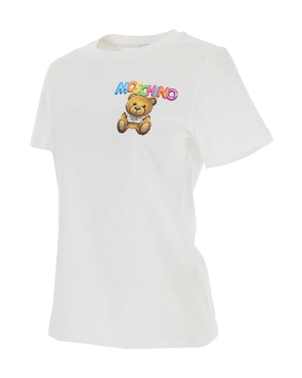 Moschino White Item O-Neck Short-Sleeved T-Shirt
