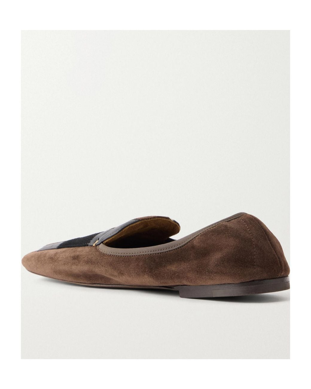 Khaite Brown Patchwork Leather And Suede Ballet Flats