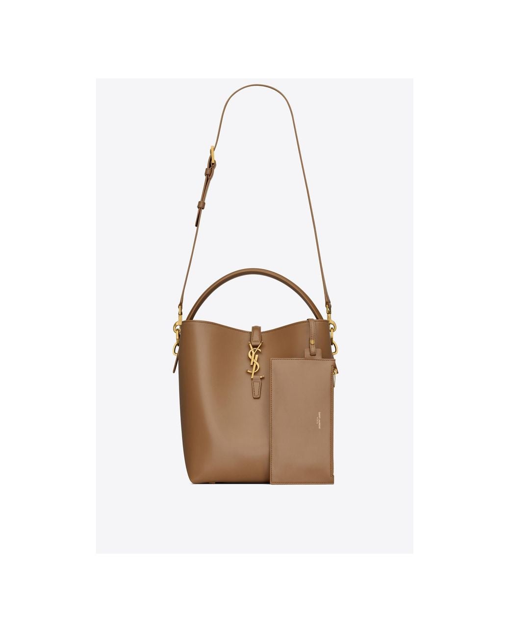 Saint Laurent White Le 37 Logo Plaque Shoulder Bag
