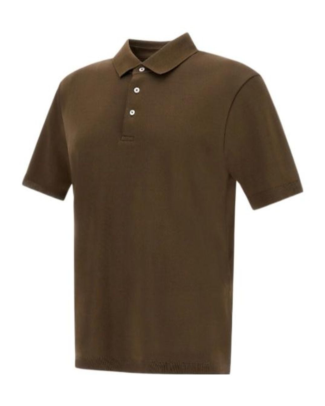 Herno Green Short-Sleeved Knitted Polo Shirt for men