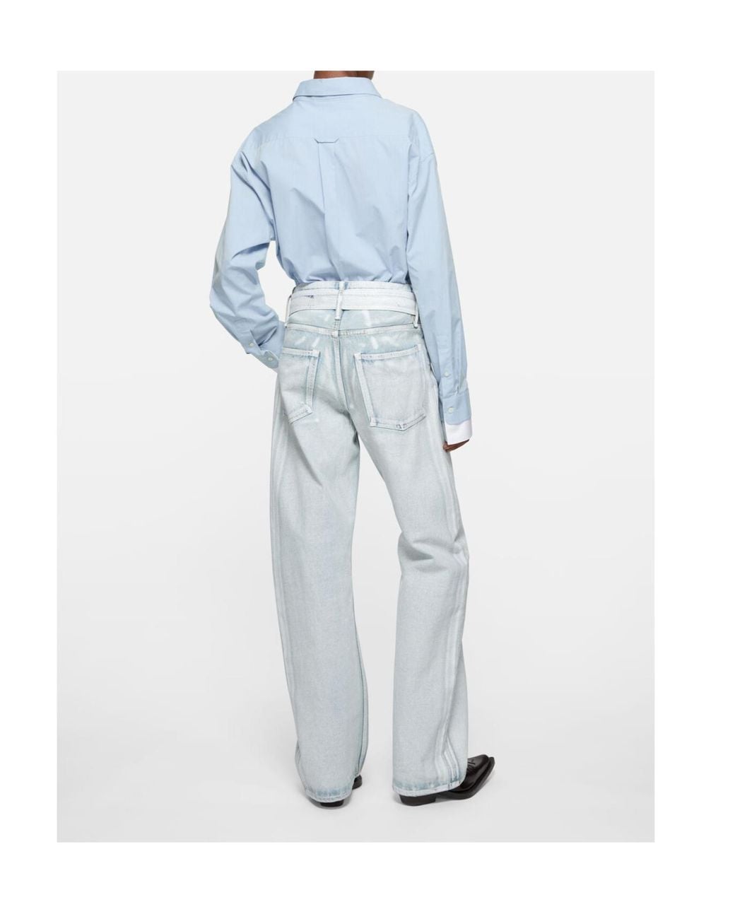 Acne Blue Layered Button-Up Shirt