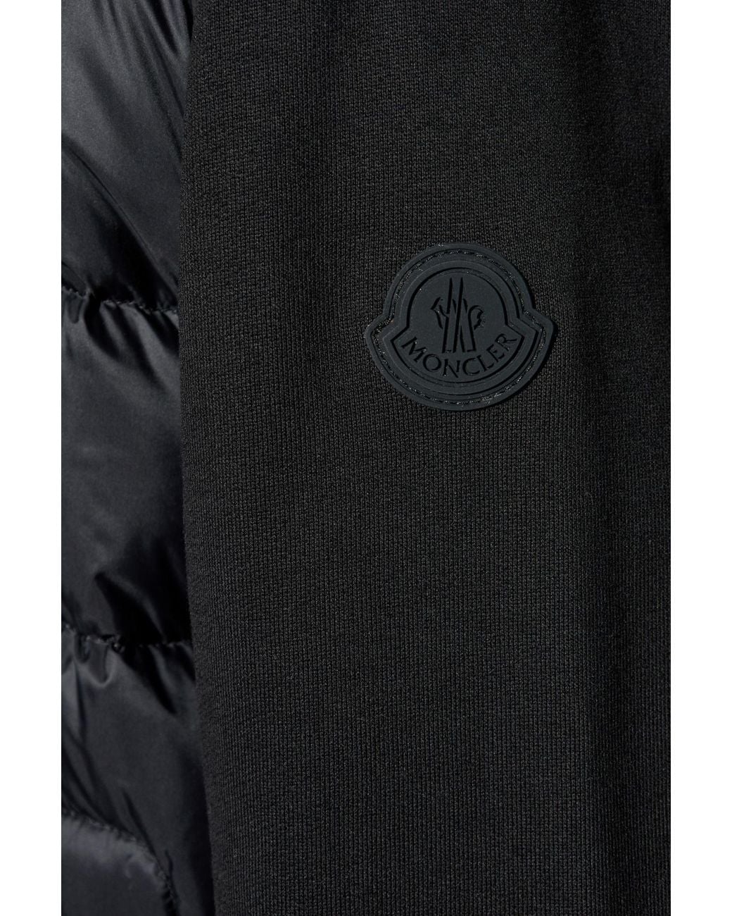 Moncler Blue Logo Patch Zip-Up Padded Cardigan for men