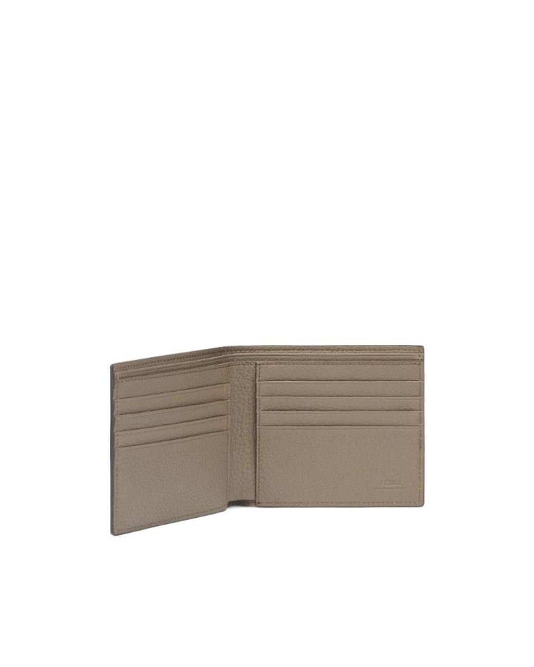 Fendi Purple Burgundy Leather Bi-Fold Wallet for men