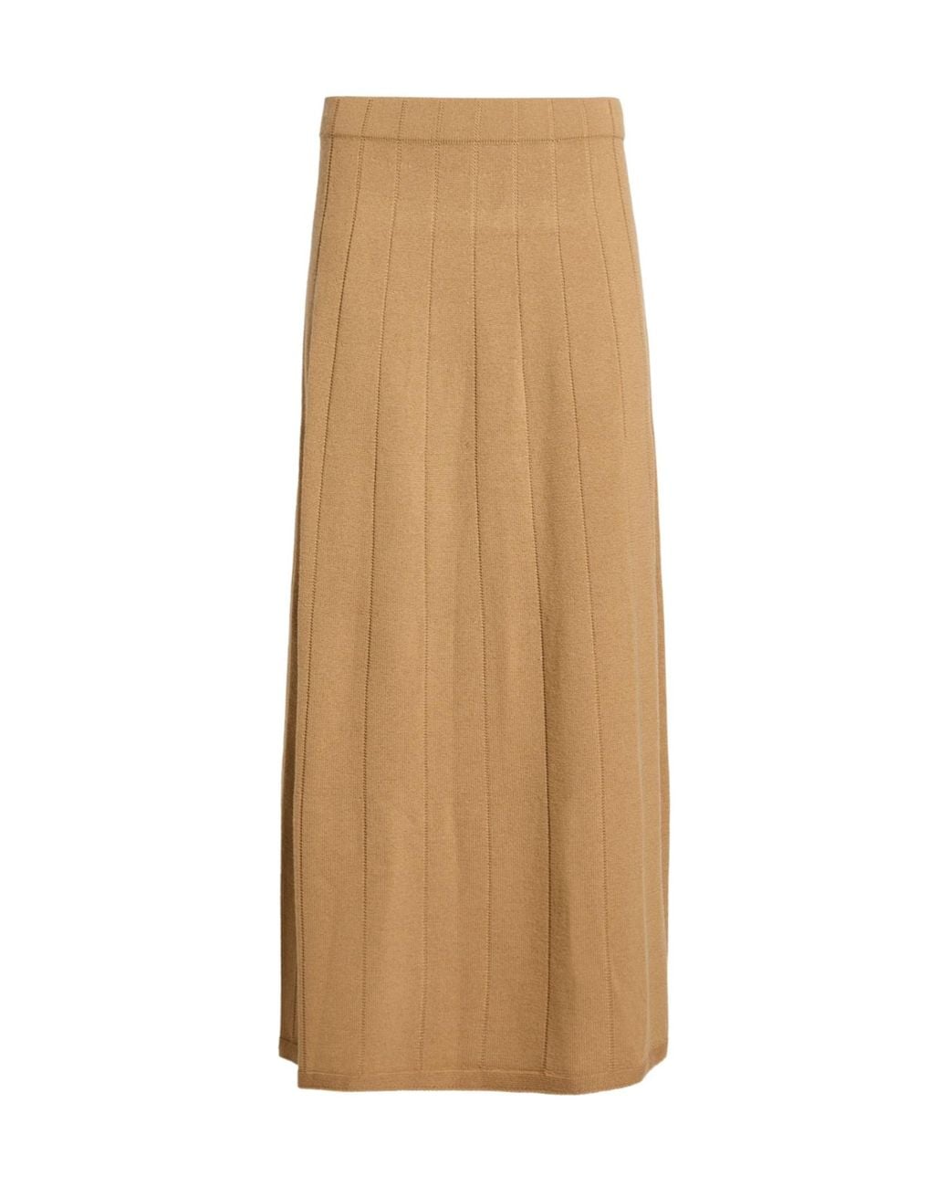 Max Mara Natural Solid-Color Wool A-Line Skirt