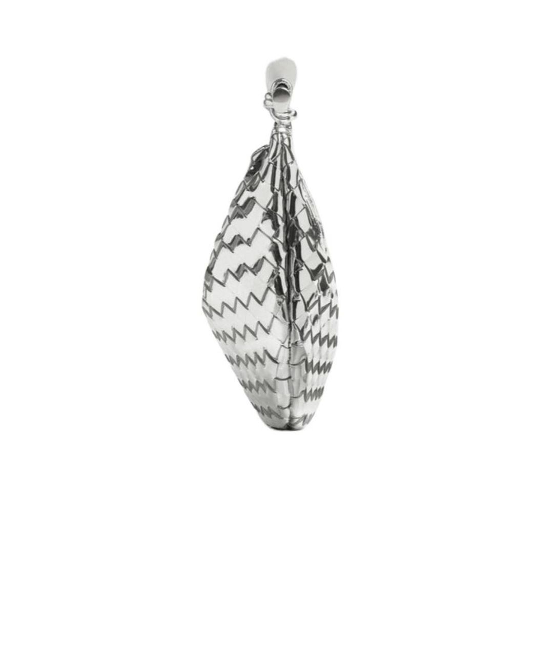 Bottega Veneta Gray Woven Detail Small Handbag