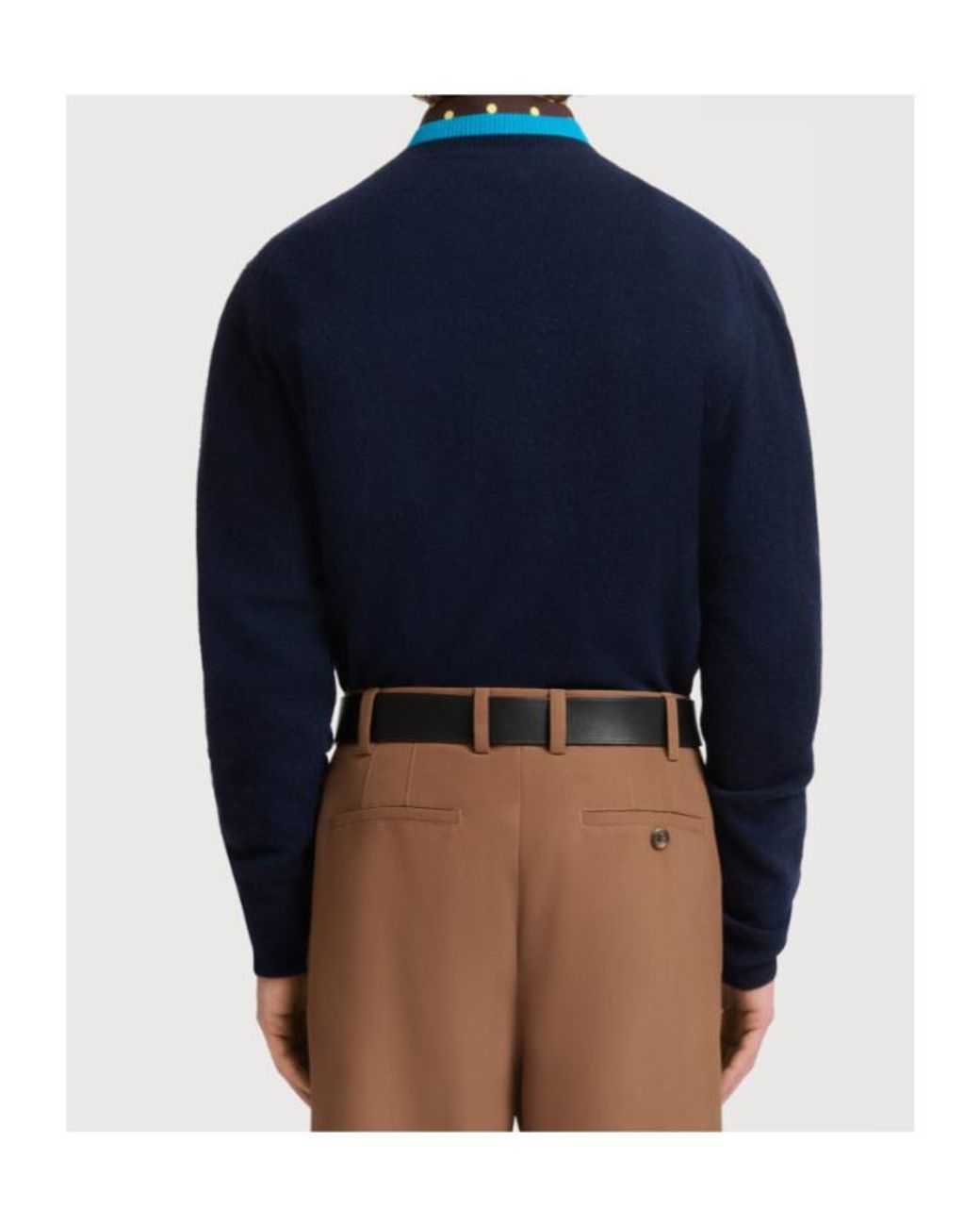 Marni Blue Layered Effect Jumper for men