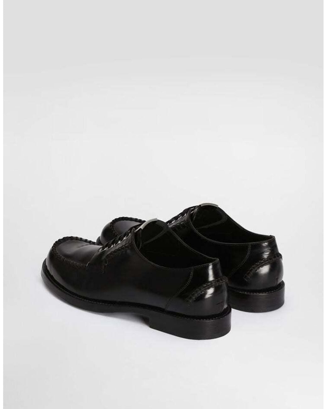 Dolce & Gabbana Black Perugino Calfskin Derby Shoes for men