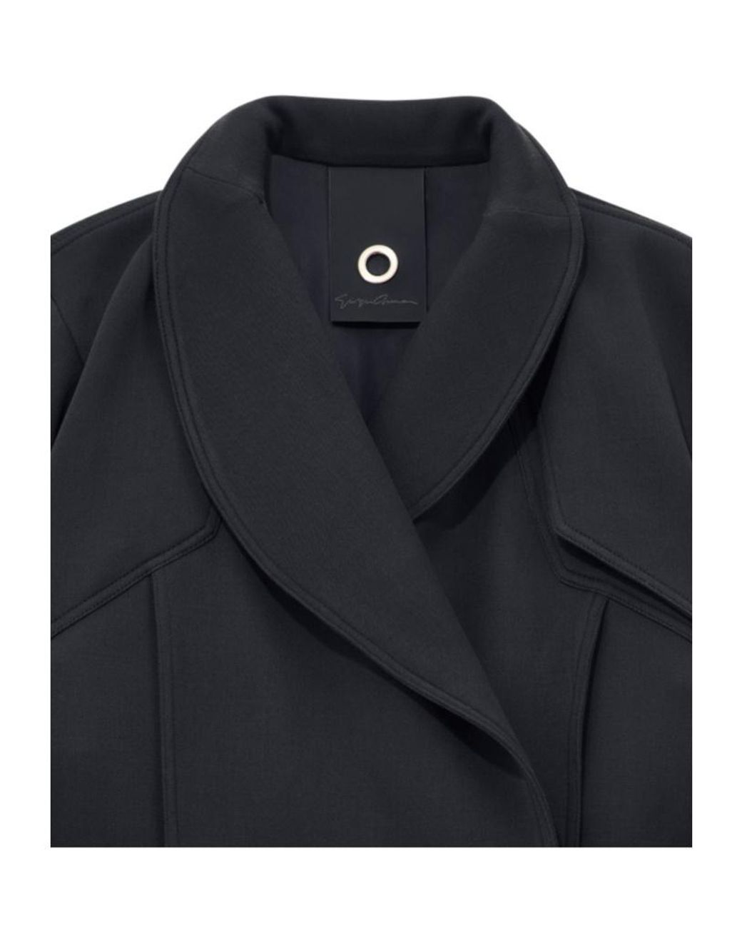 Giorgio Armani Blue Shawl-Collar Cropped Jacket
