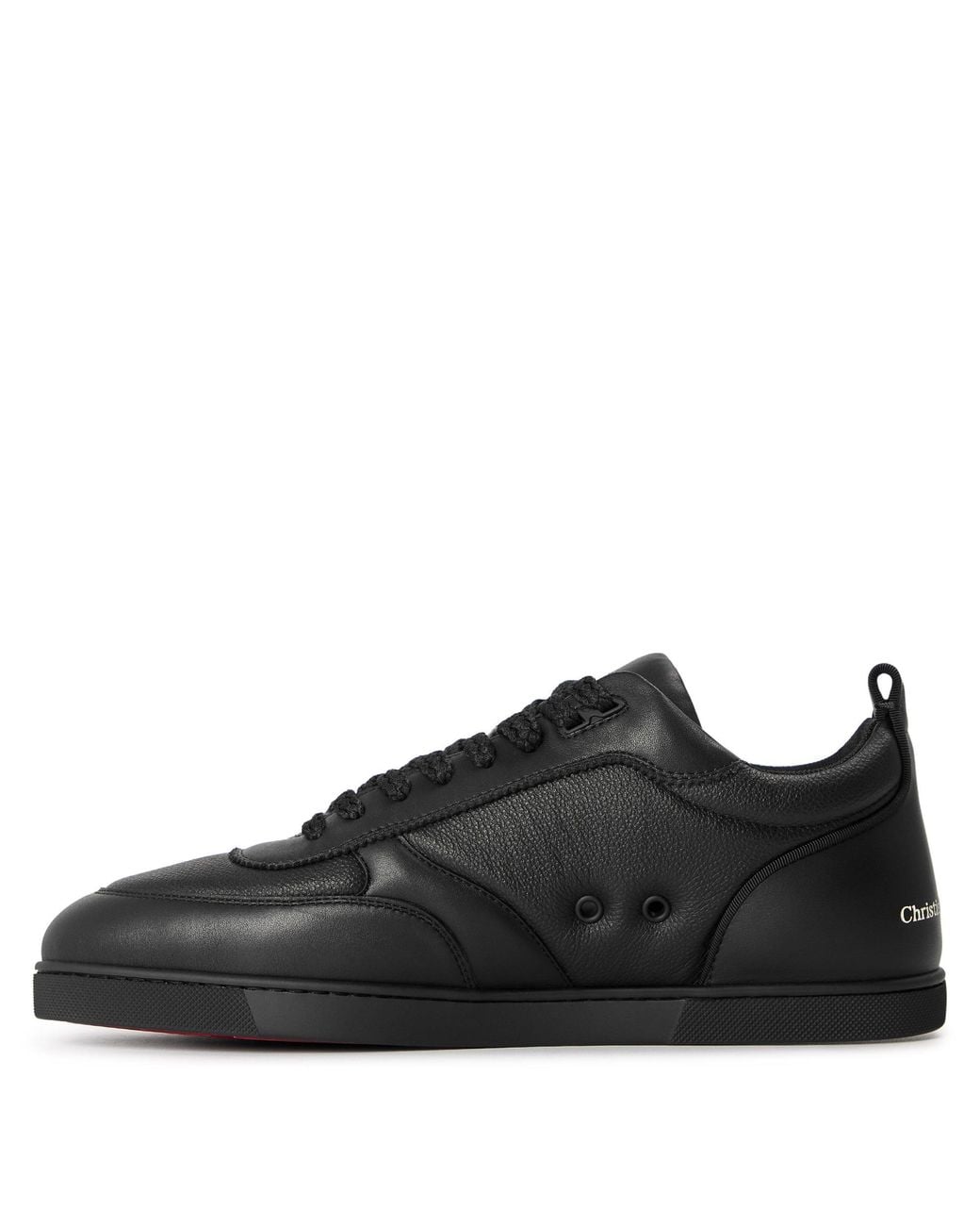 Christian Louboutin Black Solid Color Low Top Trainers for men