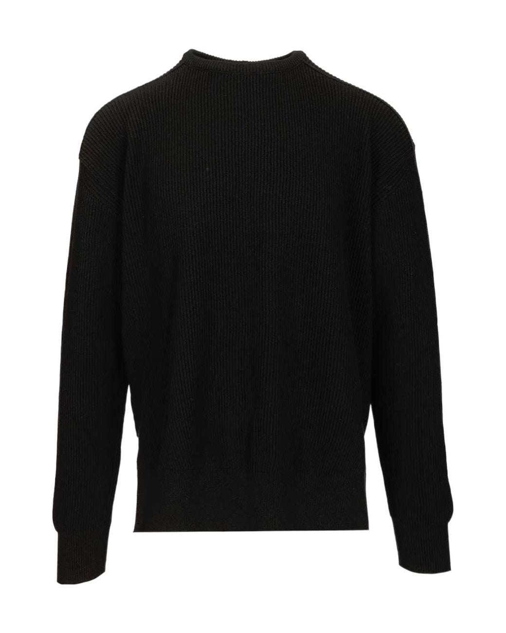 Rick Owens Black Jumbo Ribbed Knitted Sweater for men
