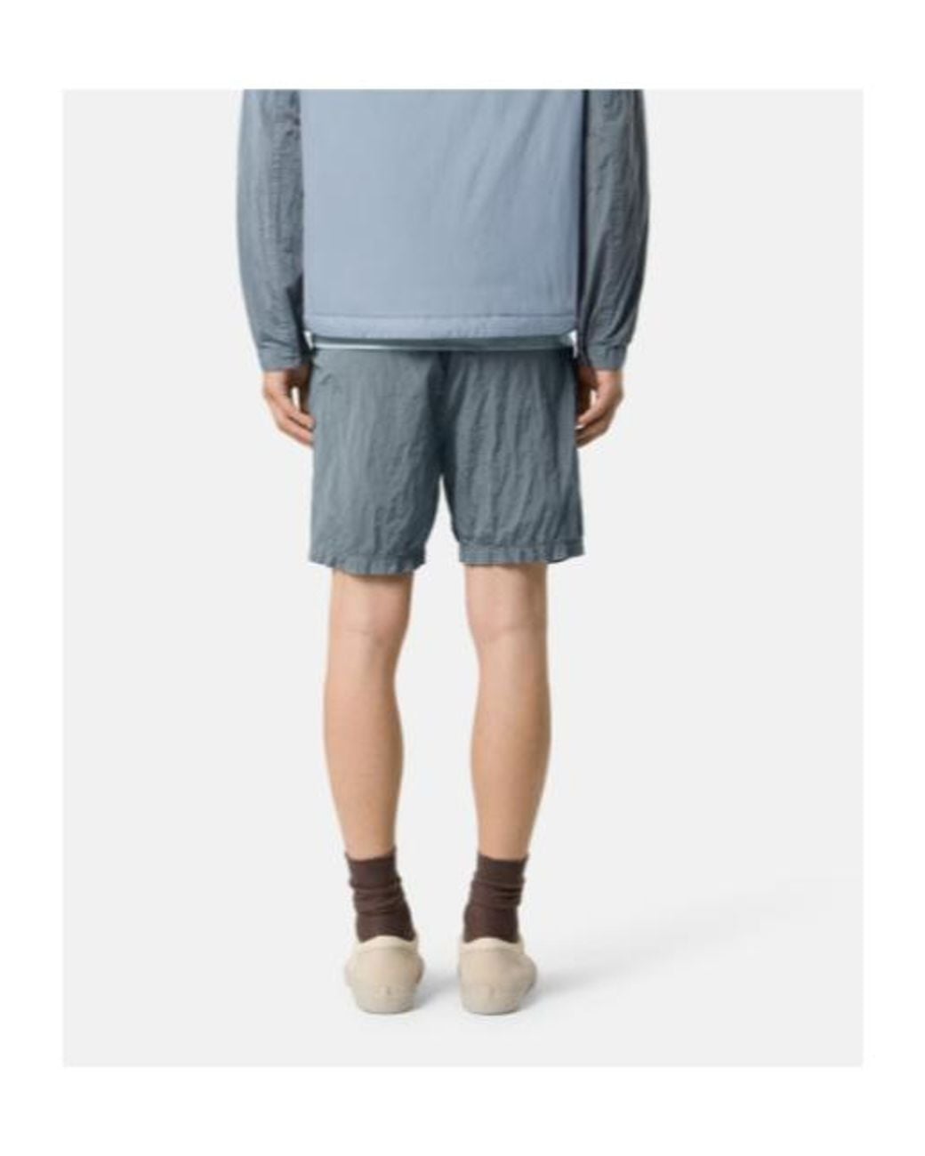 Stone Island Blue Logo-Patch Elasticated-Waistband Shorts for men