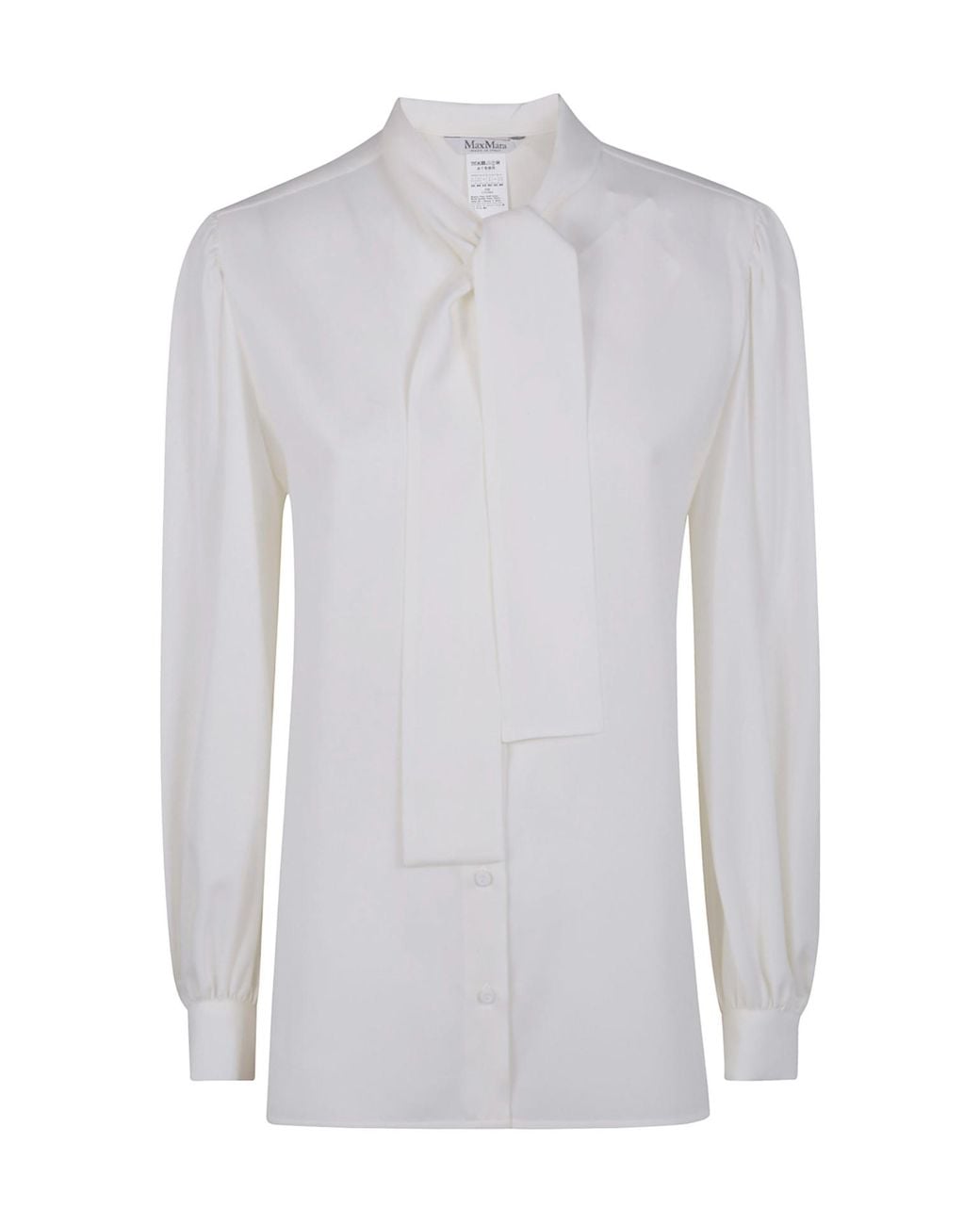 Max Mara White Melania Tie Detailed Button-Up Shirt