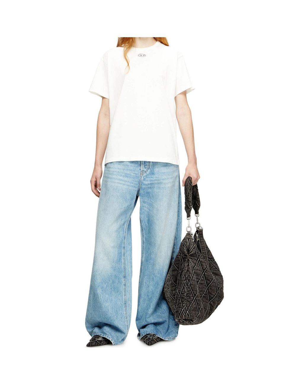 DIESEL White T-Normy-Od-S1 Metallic Oval D T-Shirt