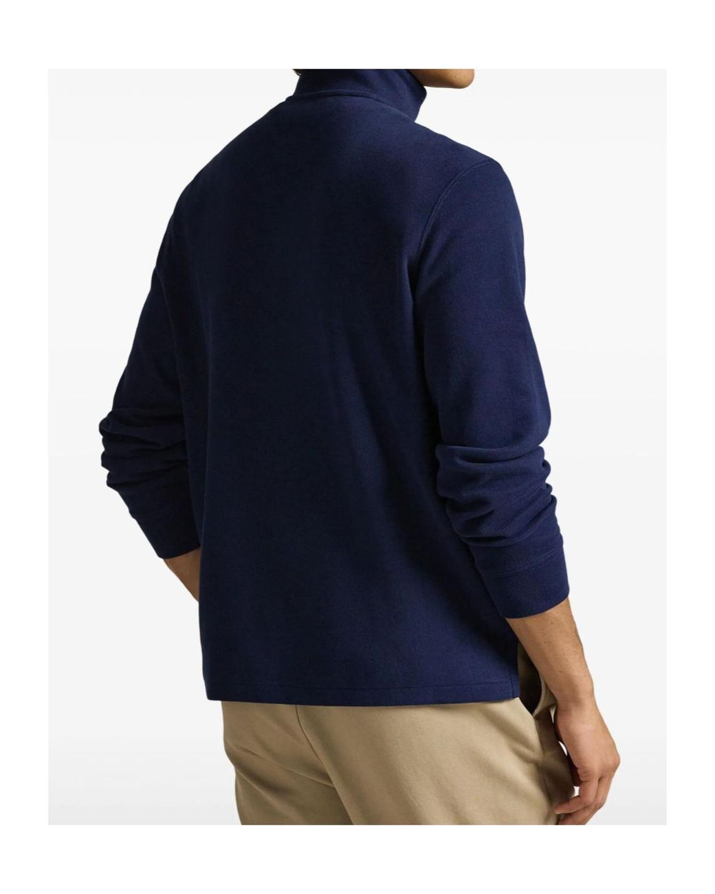 Polo Ralph Lauren Blue Estate-Rib Quarter-Zip Pullover for men
