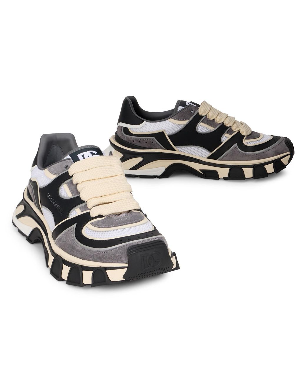 Dolce & Gabbana Gray Country Road Panelled Low-Top Sneakers for men