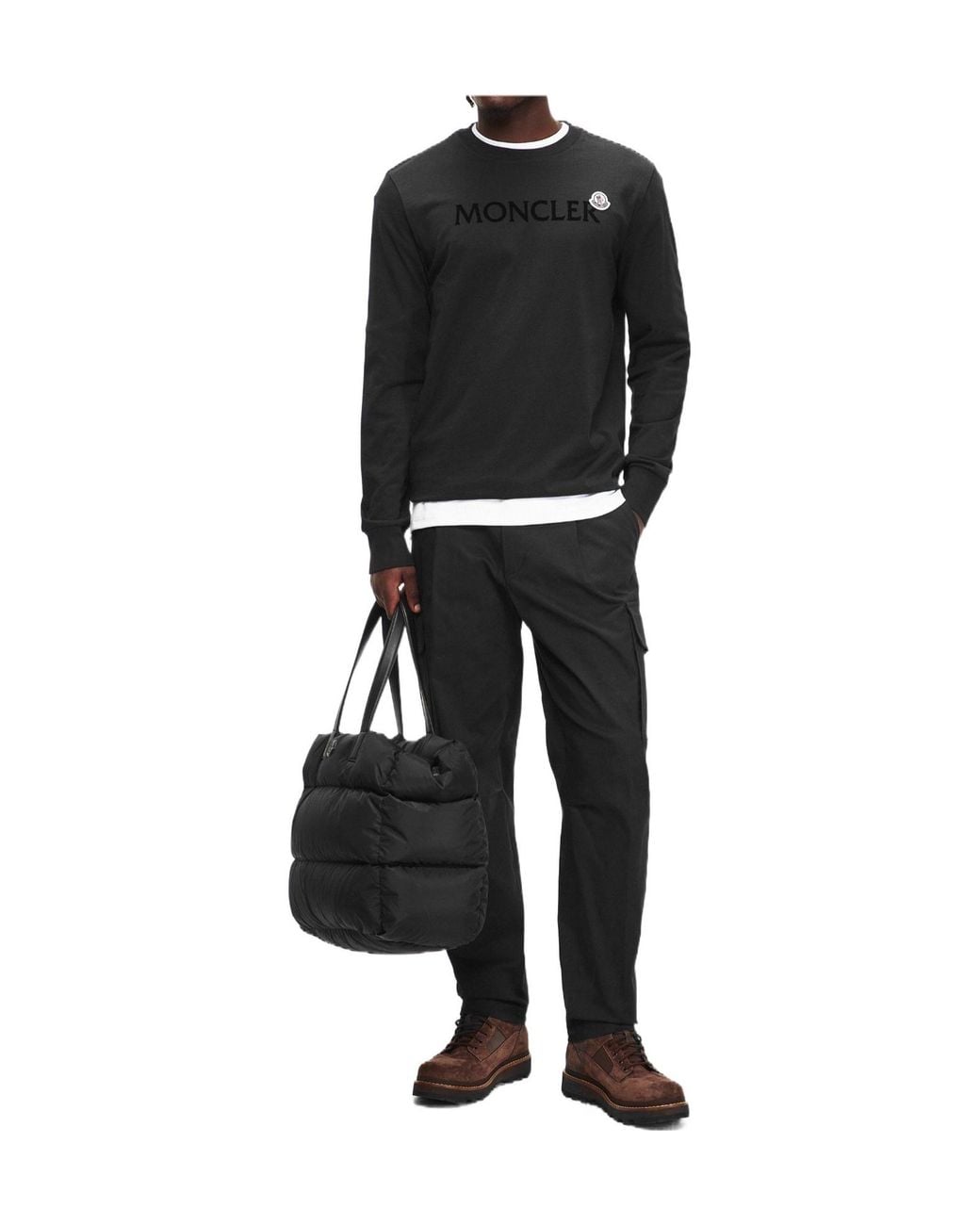 Moncler Black Crew Neck T-Shirt for men