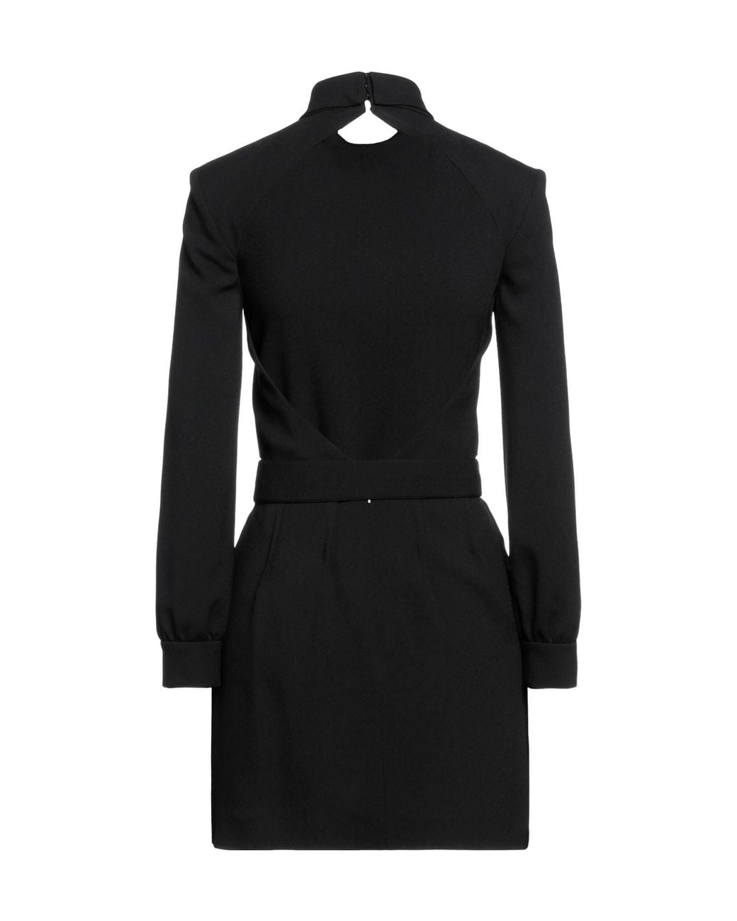Saint Laurent Black Solid Color Long Sleeve Dress
