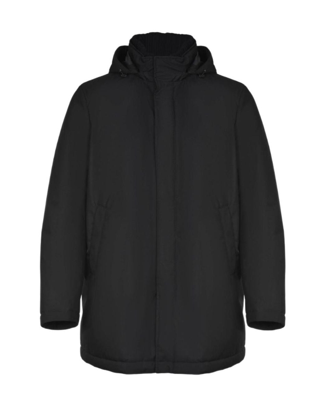 Herno Black Long-Sleeved Hooded Down Jacket for men