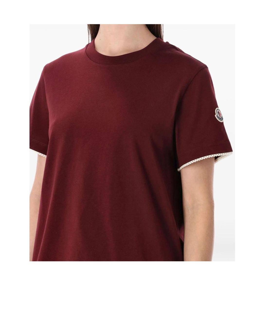 Moncler Red Logo Patch Crewneck T-Shirt
