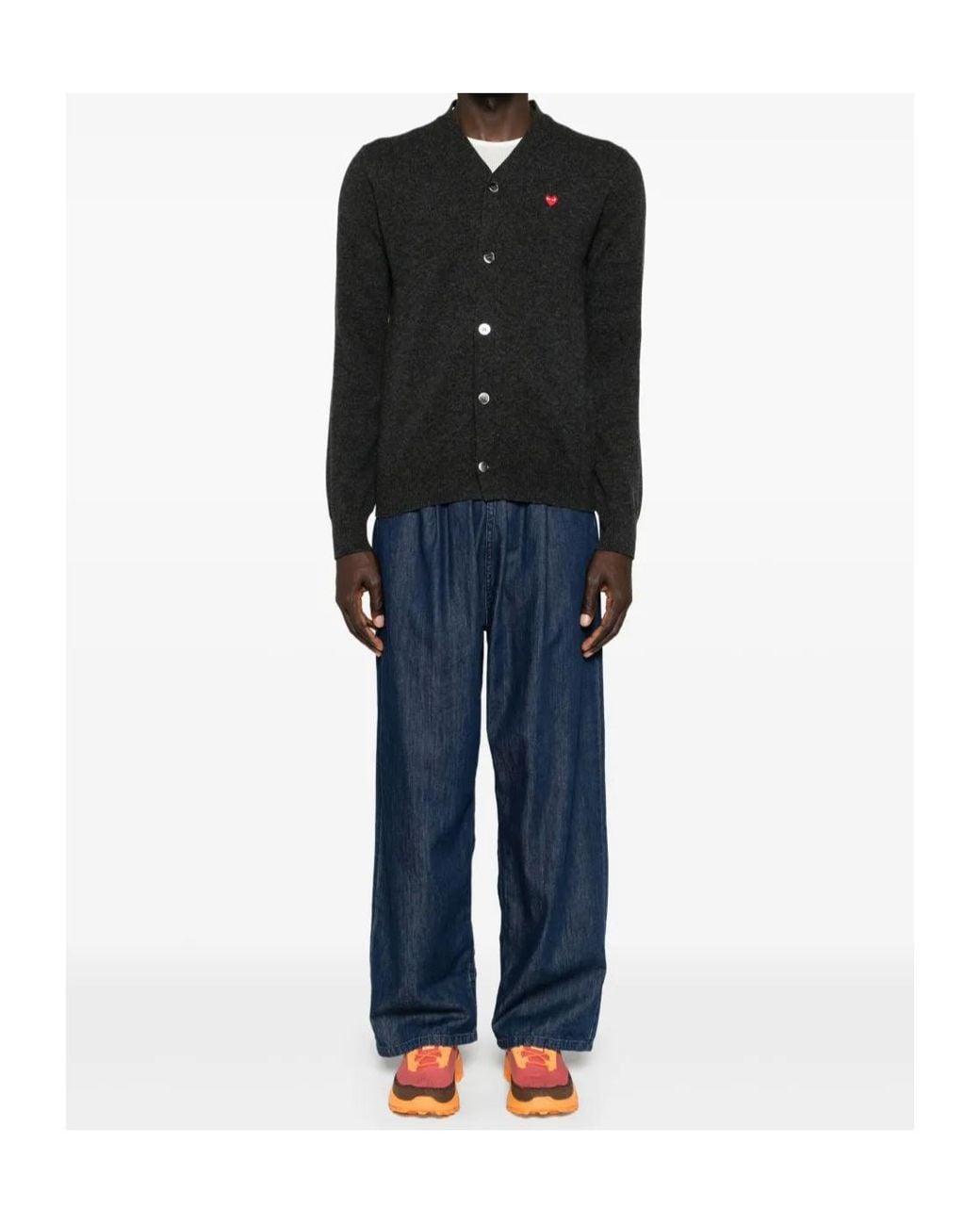 Comme des Garçons Black Heart-Patch Wool Cardigan for men