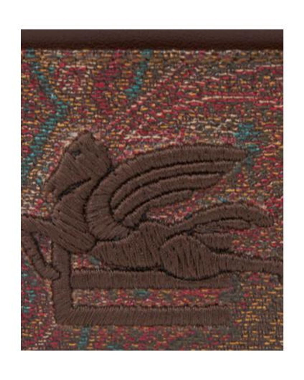 Etro Brown Paisley Jacquard Card Holder