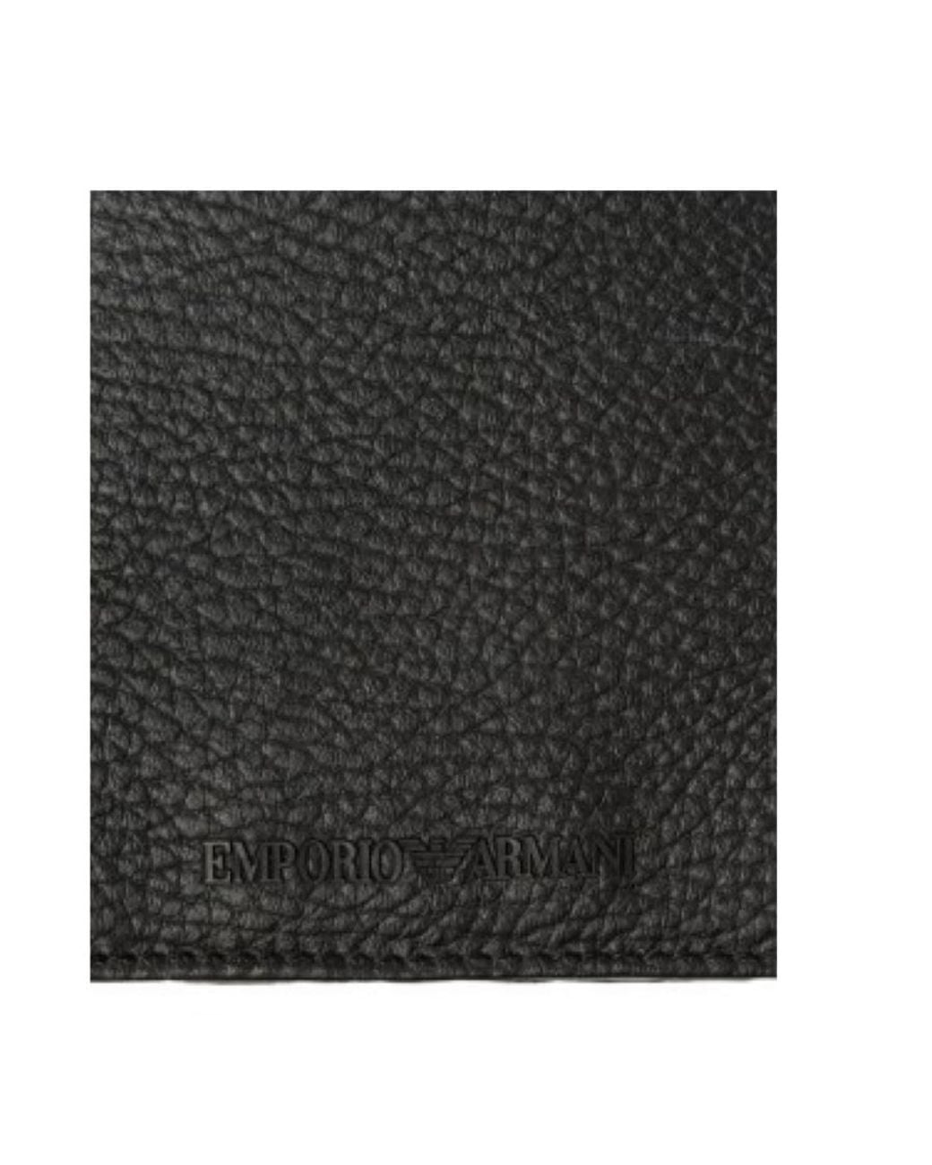 Emporio Armani Black Logo Detailed Bi-Fold Wallet for men