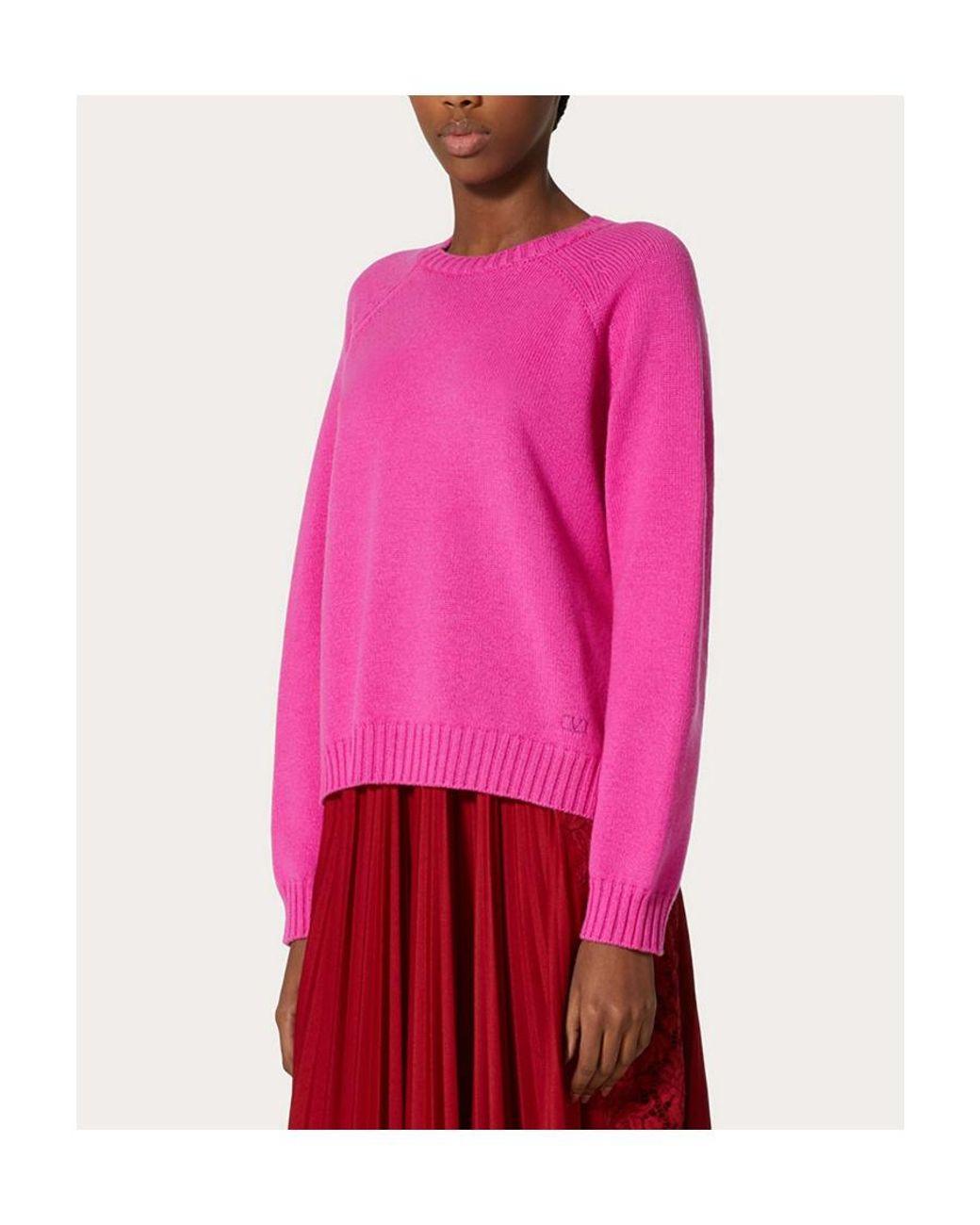 Valentino Pink Round-Neck Knitted Pullover