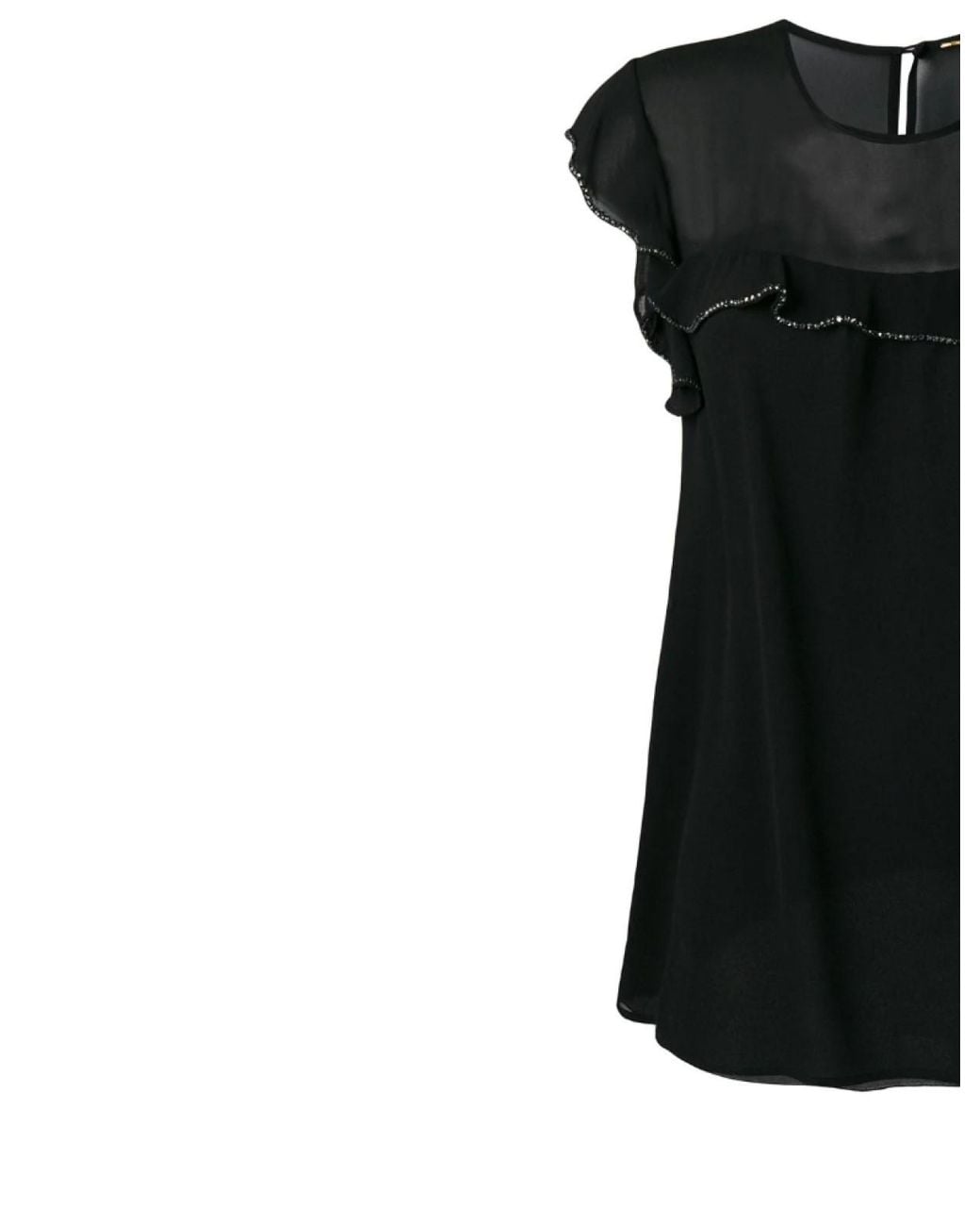 Saint Laurent Black Crystal Embellished Blouse