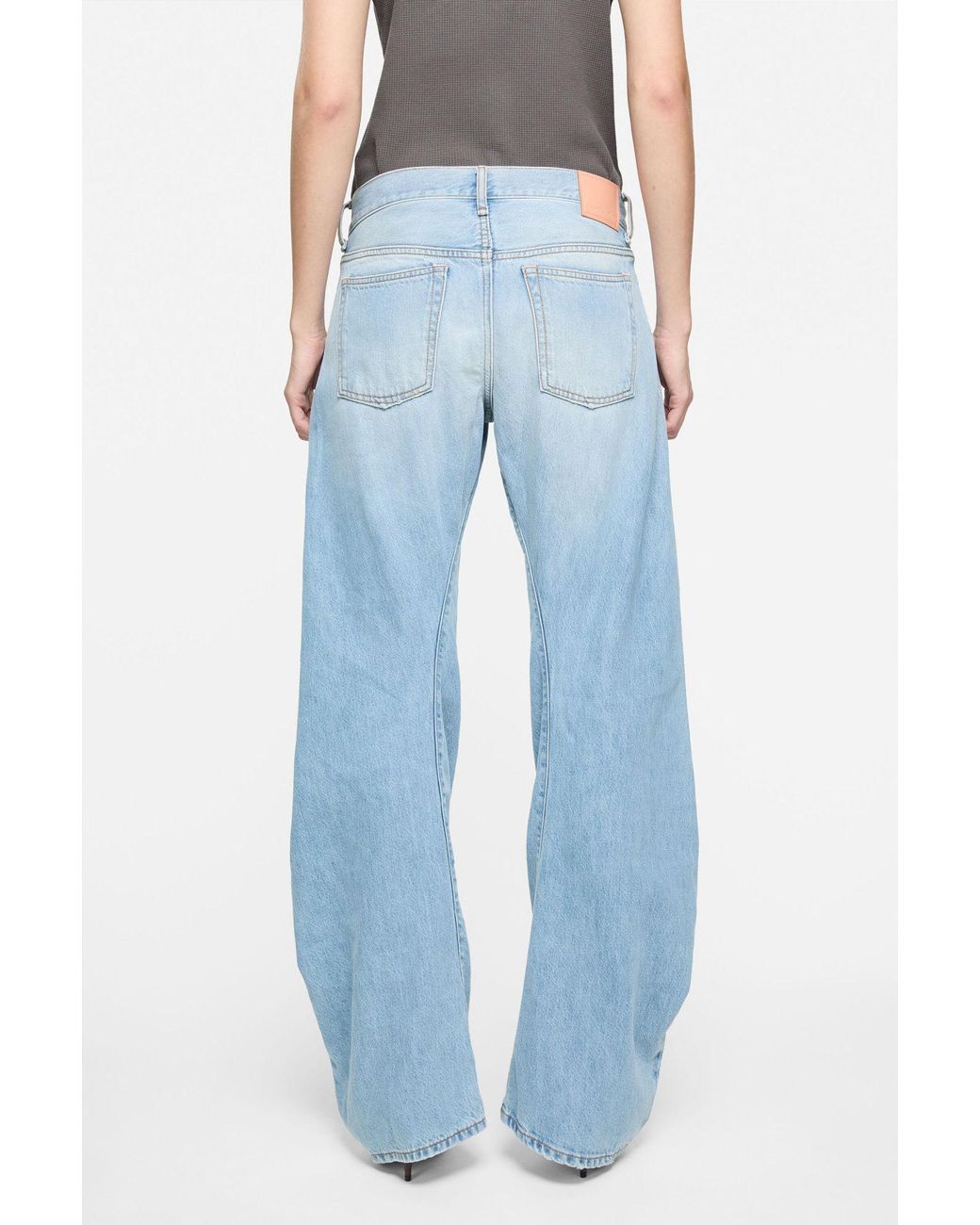 Acne Blue Panelled Distressed Denim Jeans