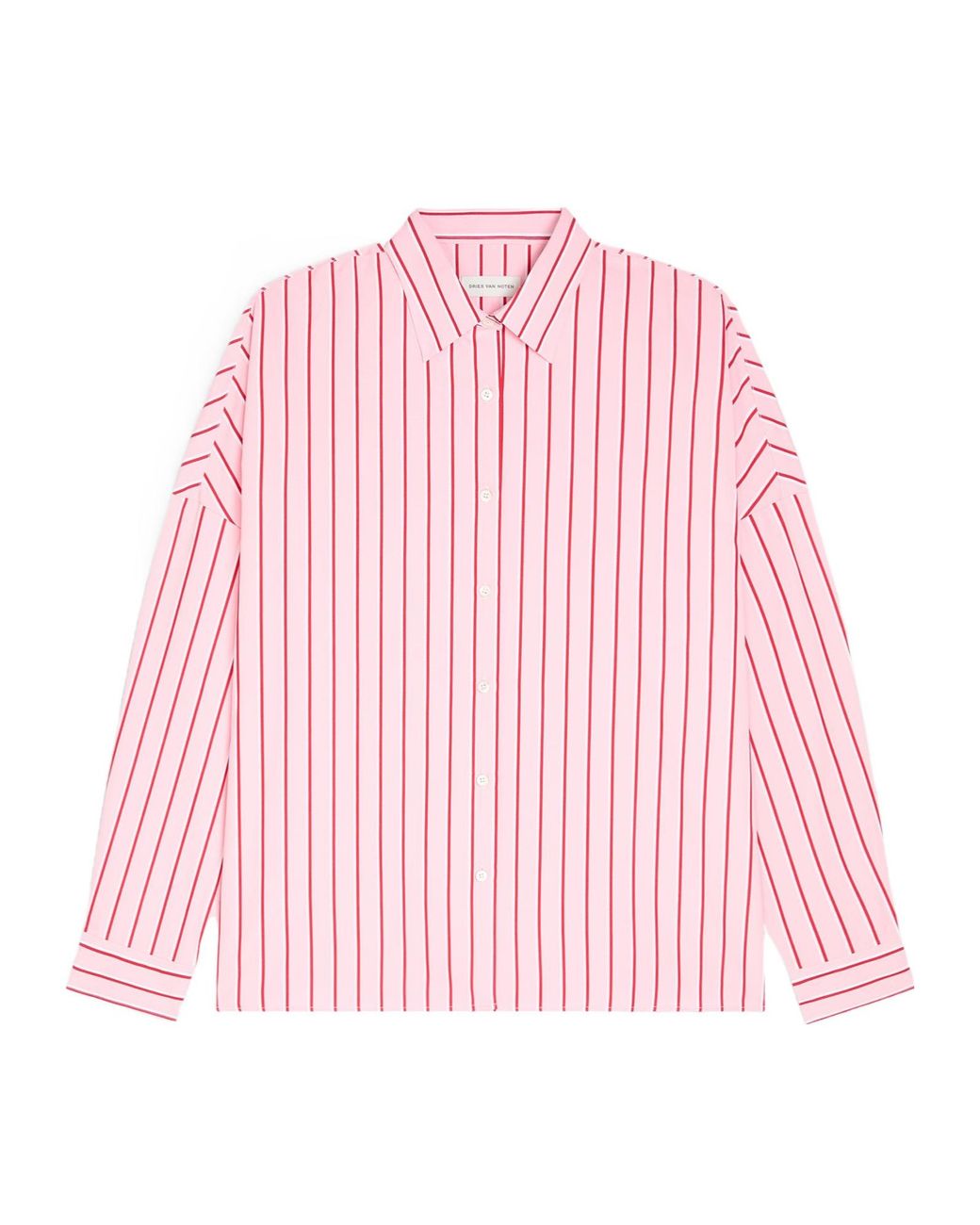 Dries Van Noten Pink Casia Oversized Striped Shirt