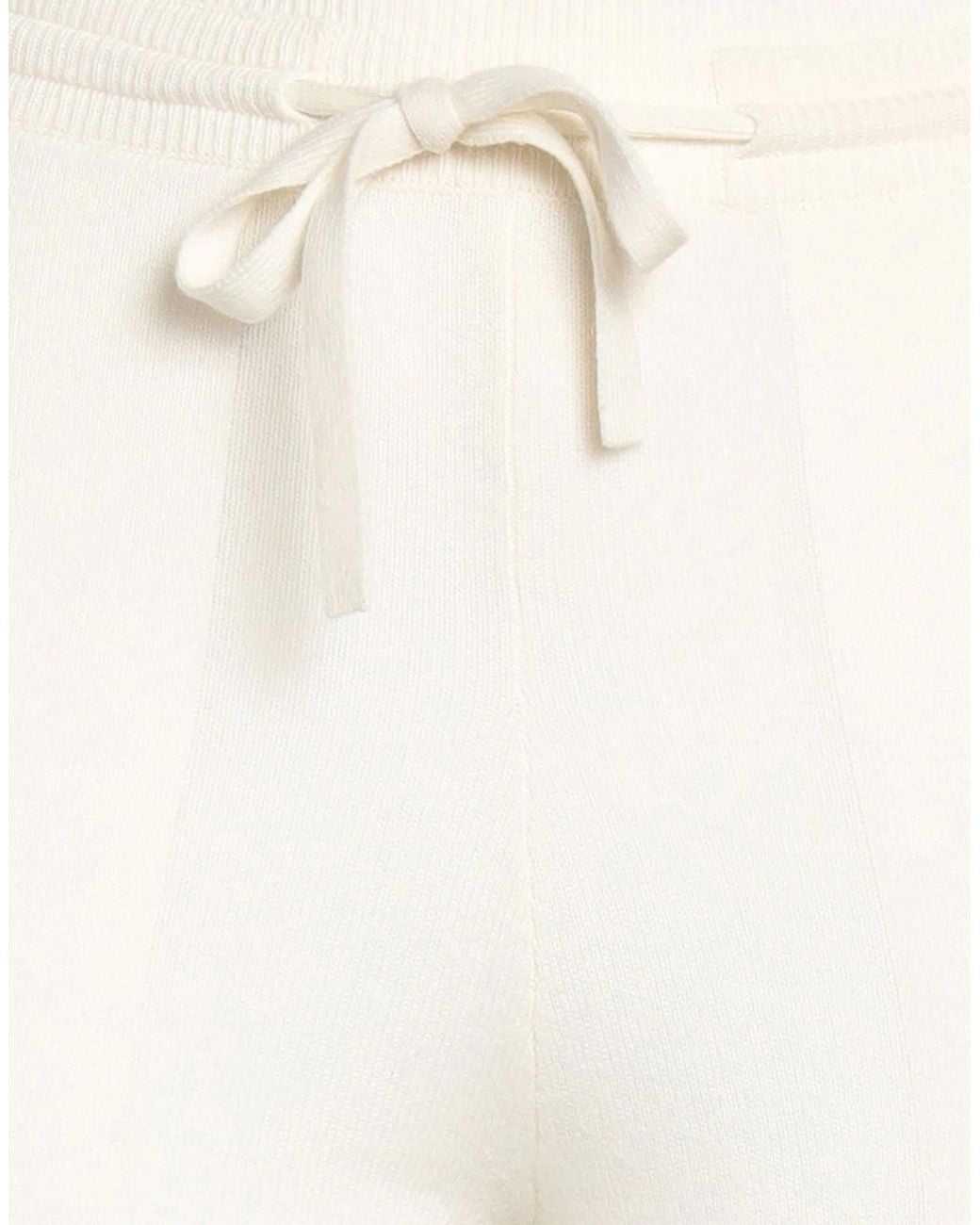 Max Mara White High Waist Slim Fit Knit Pants