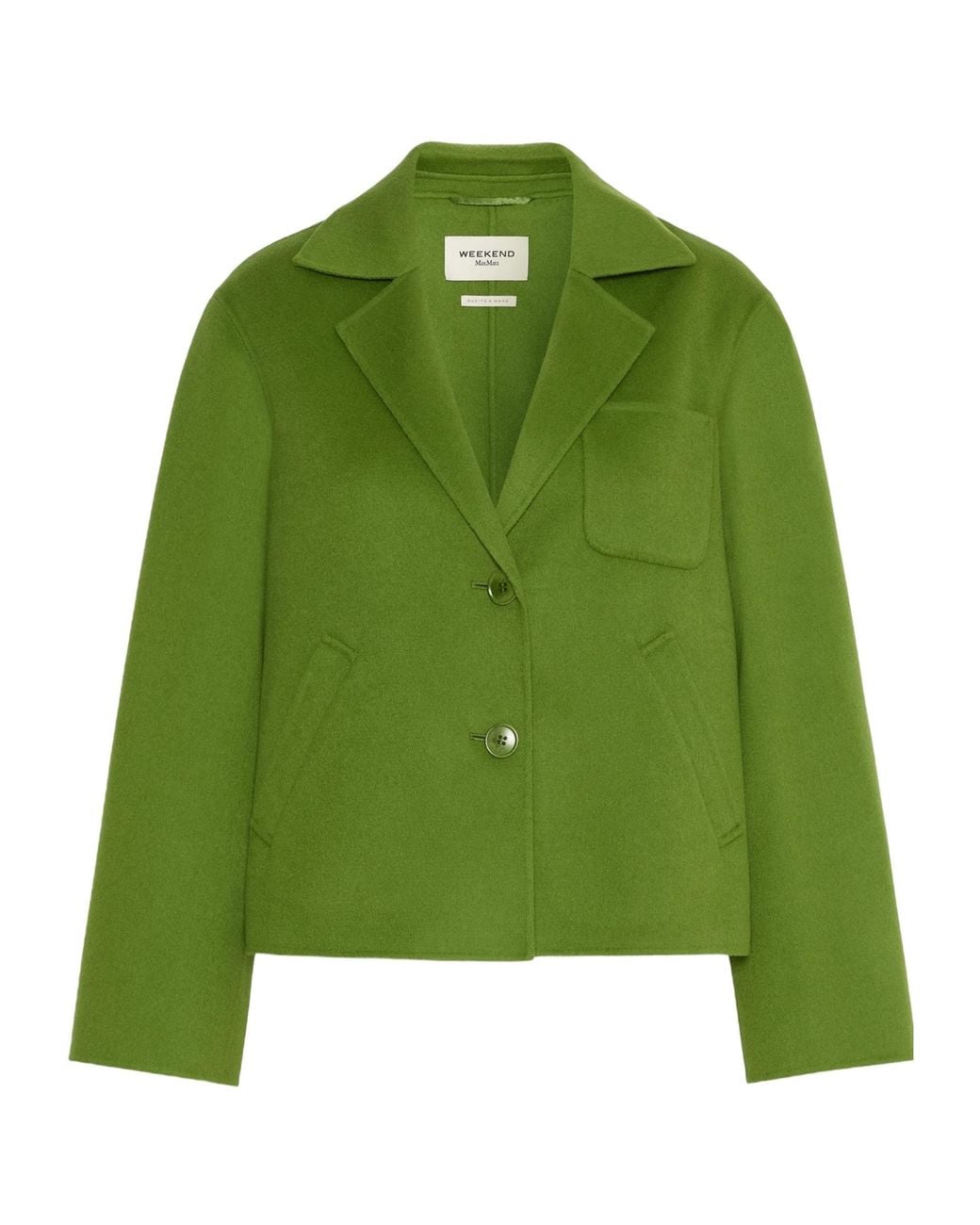 Weekend by Maxmara Green Double Wool Cropped Jacket