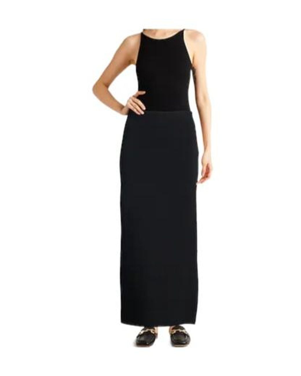 Max Mara Black Fitted Midi Skirt