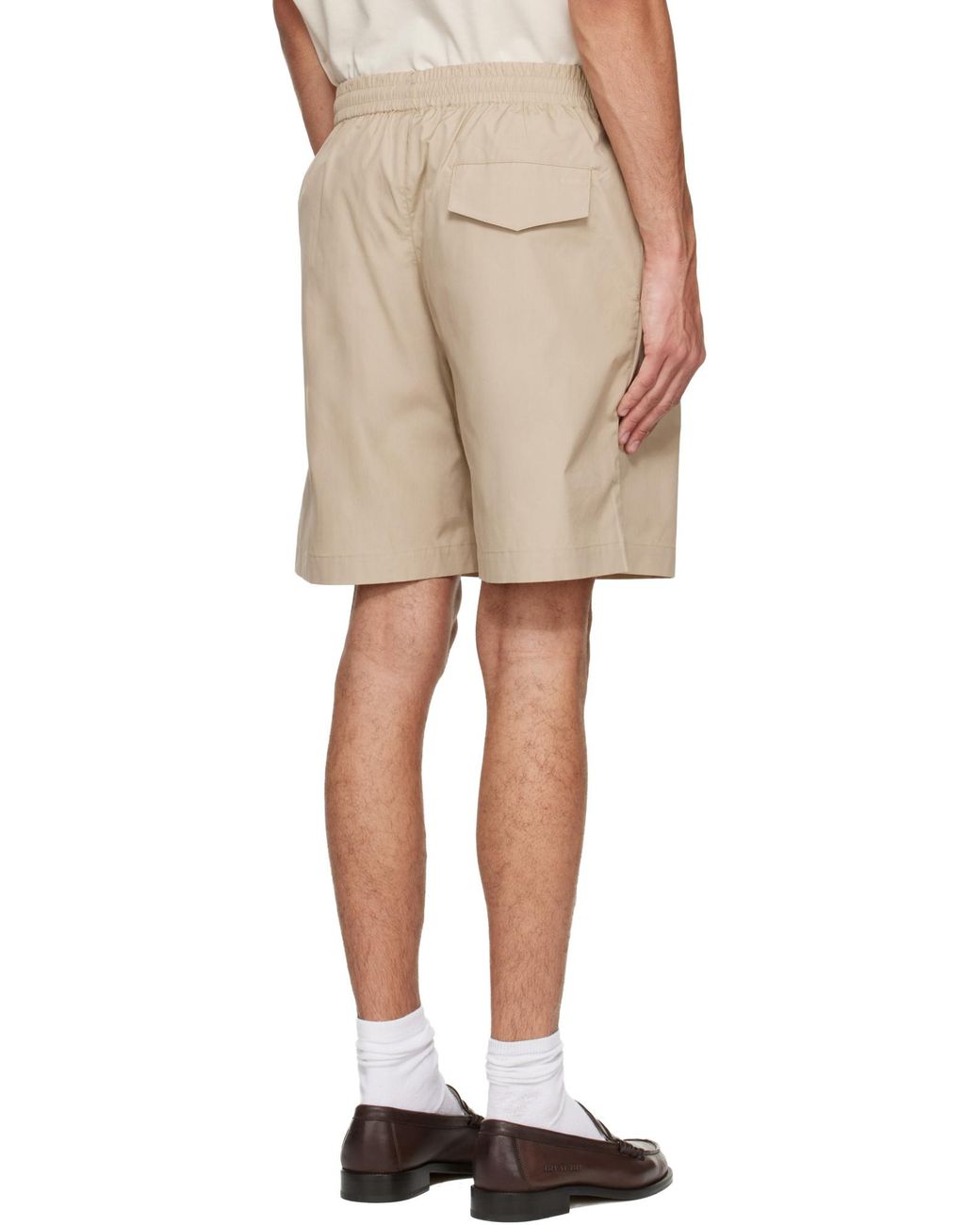 A.P.C. Natural Pleated Elastic-Waist Shorts for men