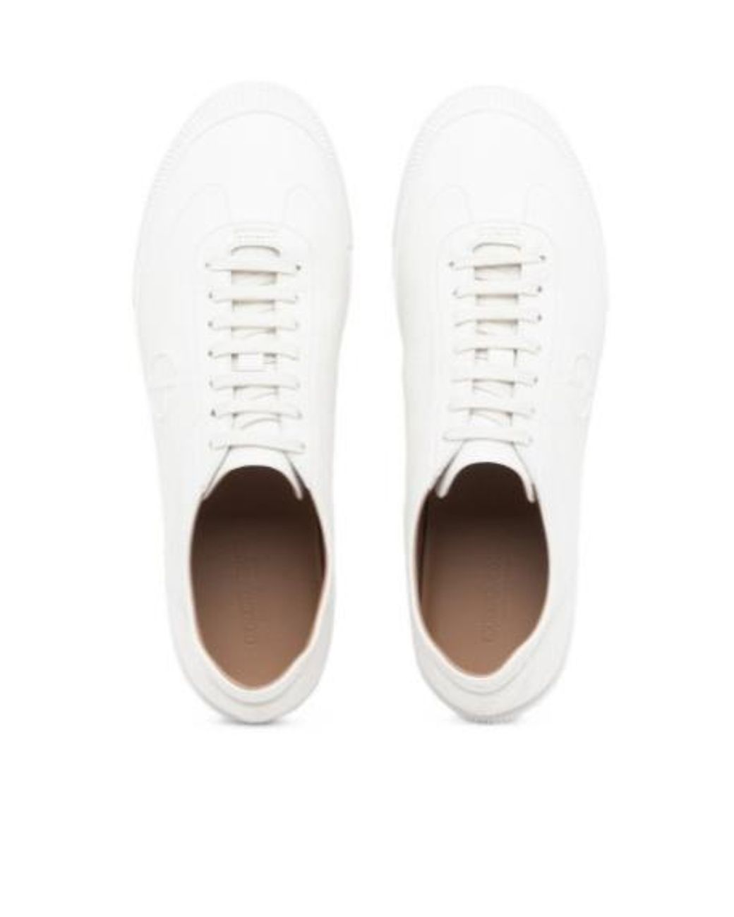 Giorgio Armani White Embossed Logo Low-Top Sneakers for men