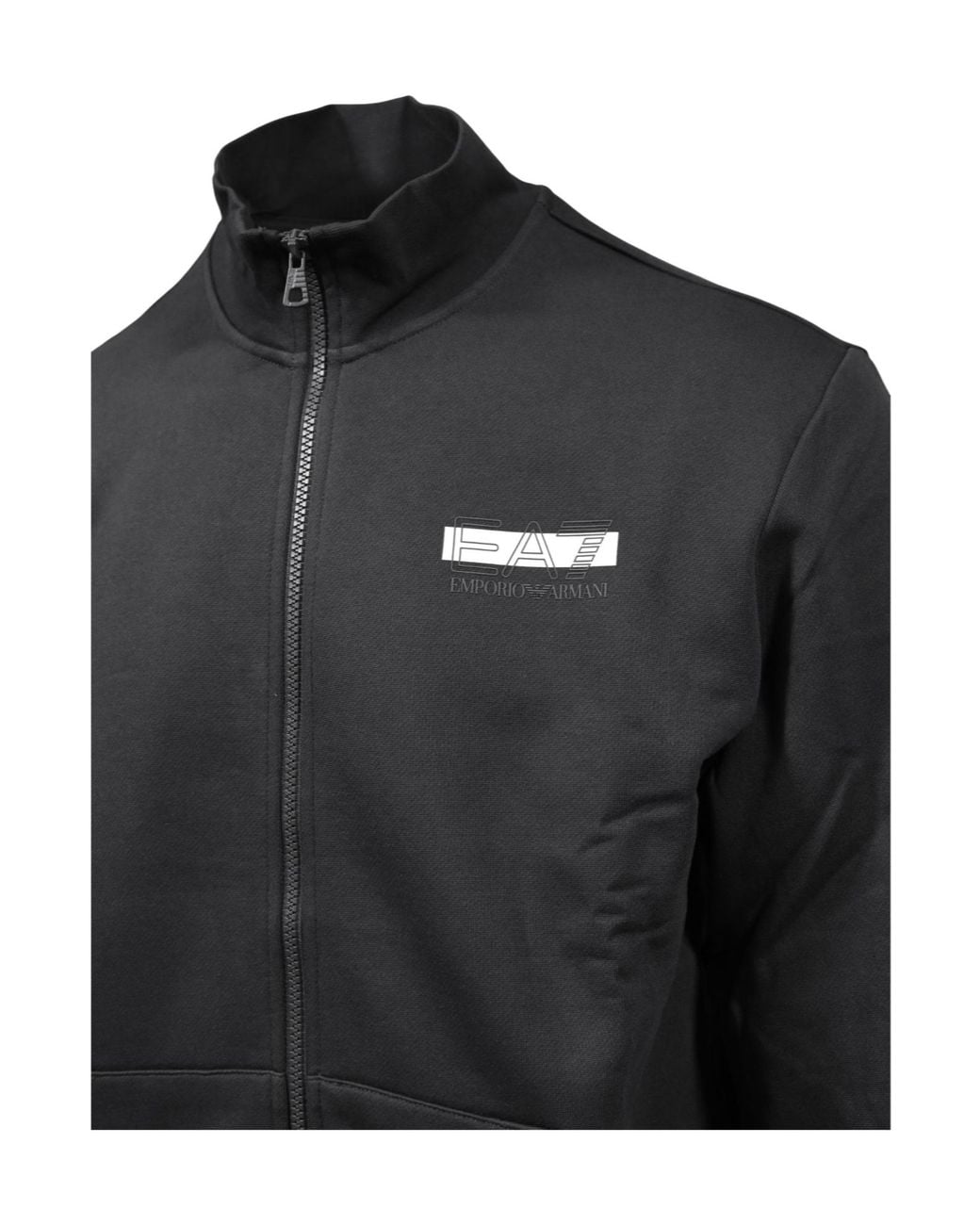 EA7 Black Logo Turtleneck Tracksuit for men
