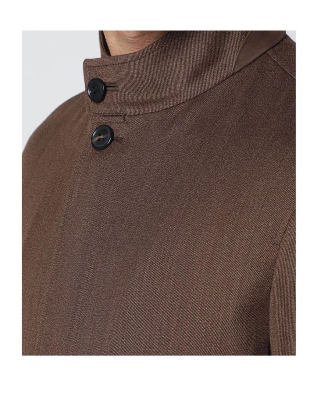 Zegna Brown Long-Sleeved Straight-Hem Jacket for men