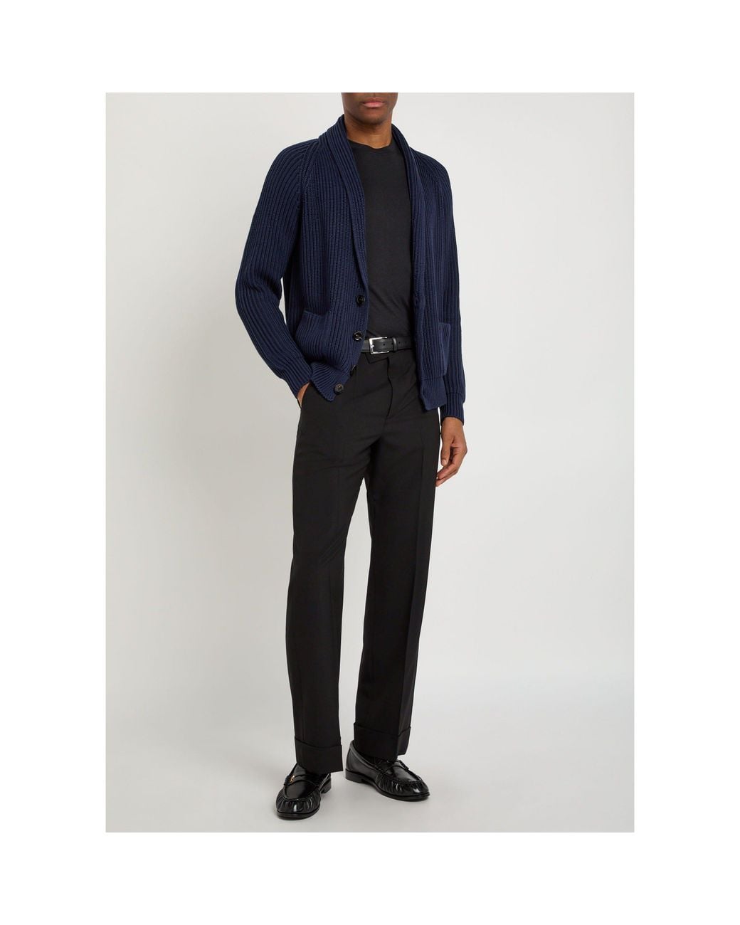 Tom Ford Blue Simple Cotton Silk Cardigan for men