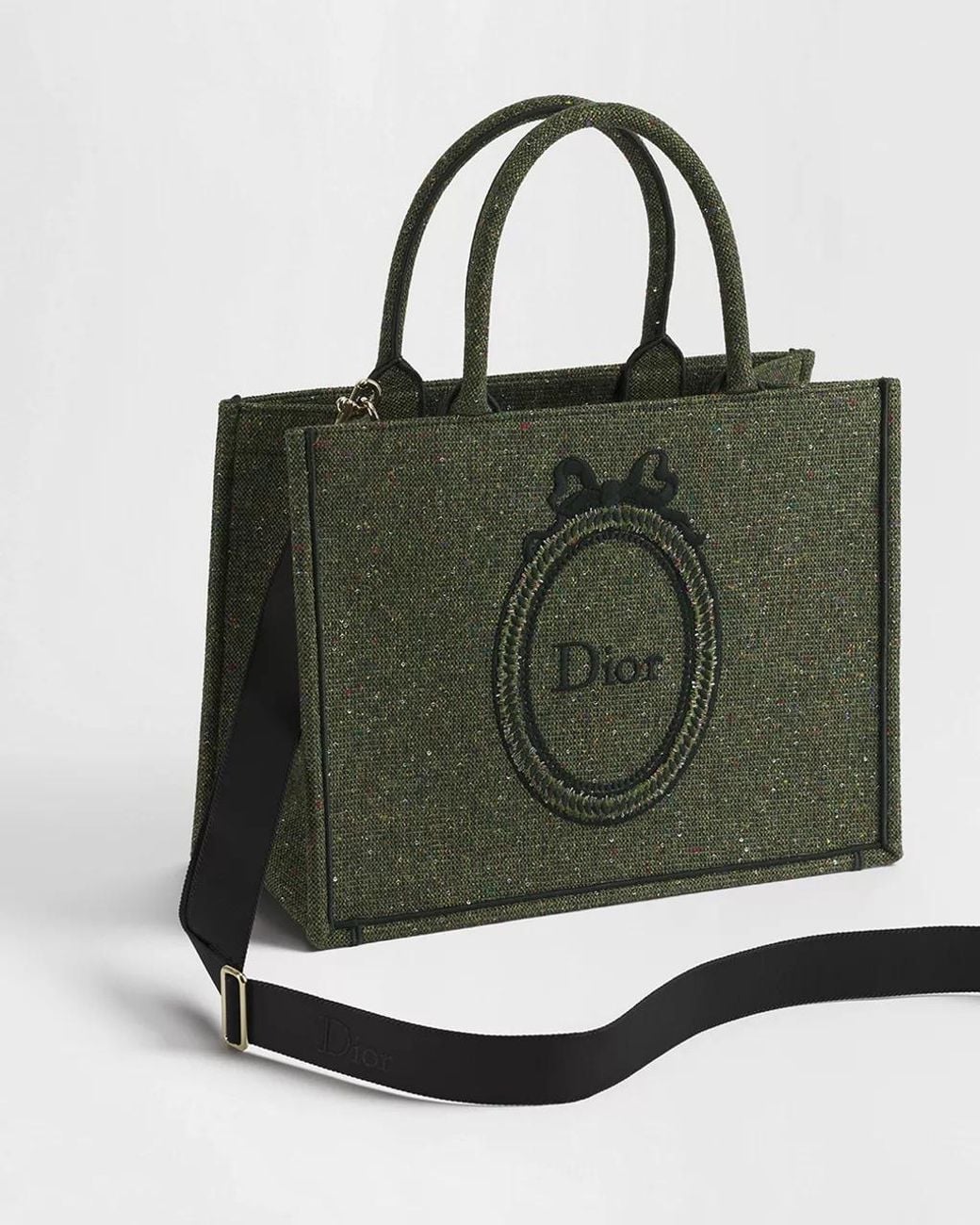 Dior Green Medium Book Tote With Strap