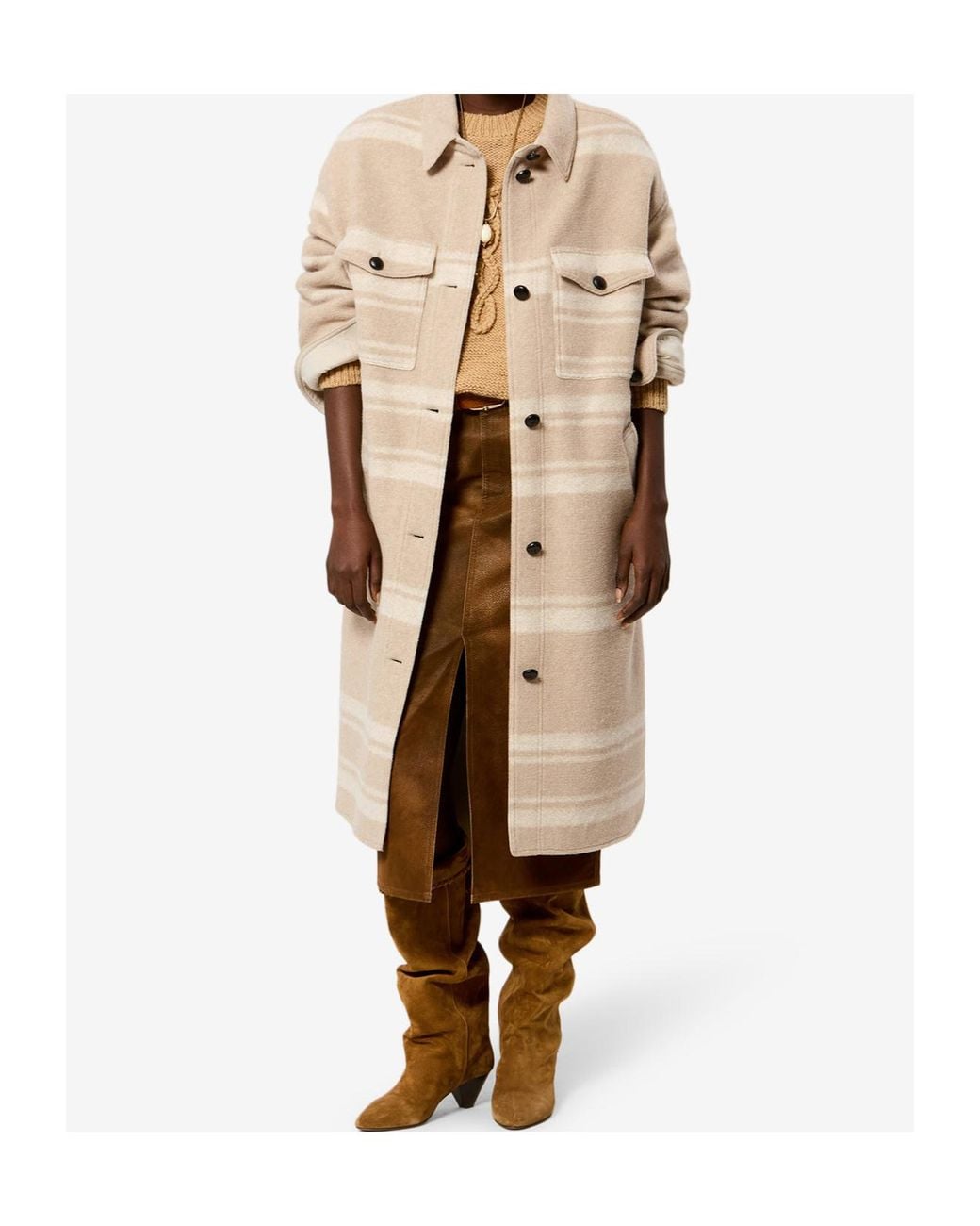 Isabel Marant Natural Isabel Marant Étoile Djila Checked Coat
