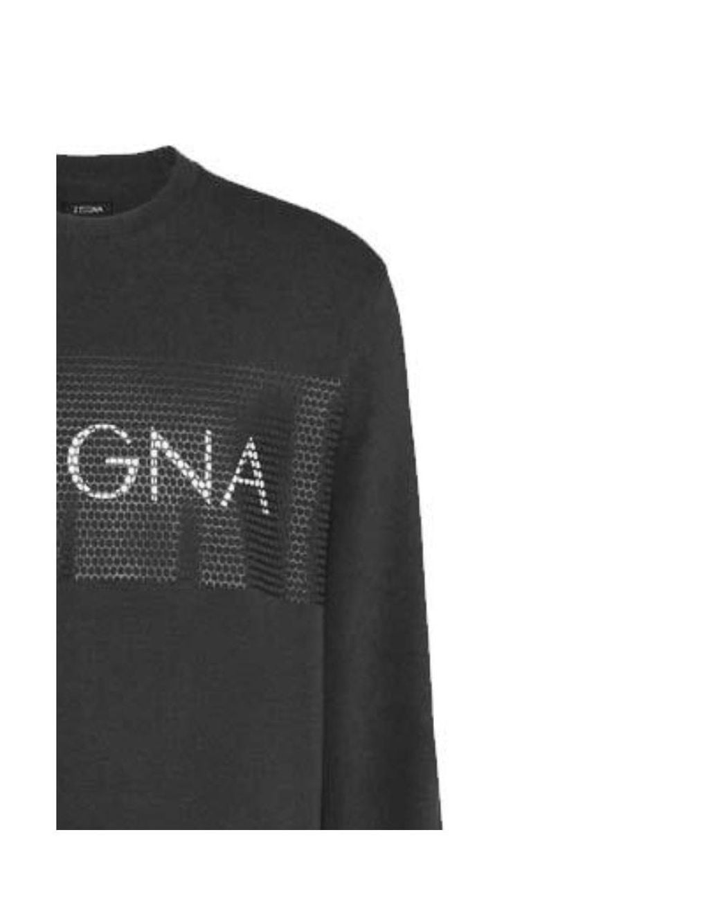Zegna Black Long-Sleeved Sports Sweater for men