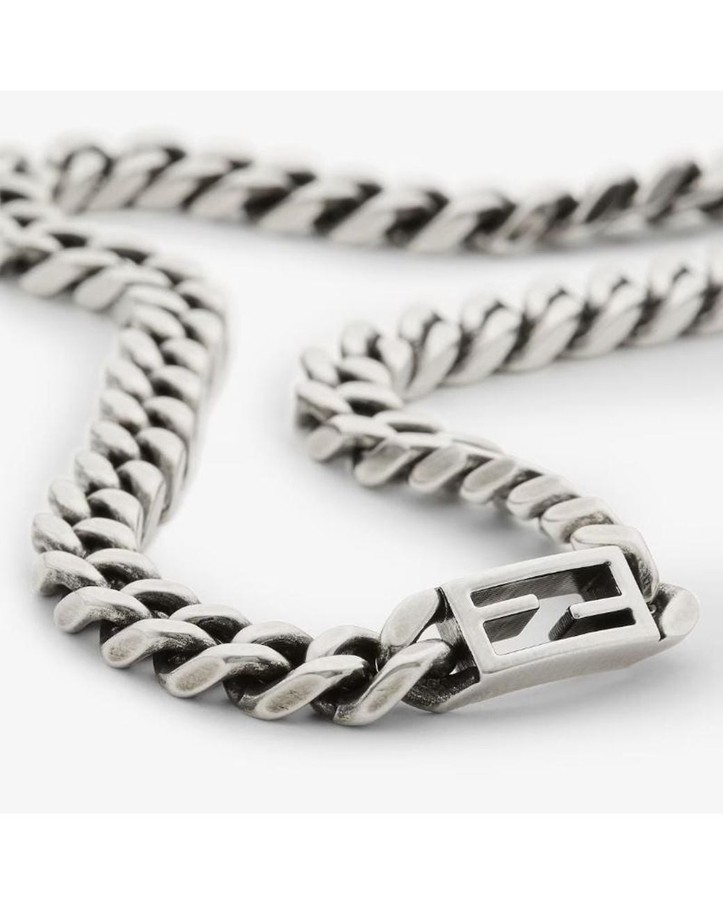 Fendi Metallic Colored Curb Chain Necklace for men